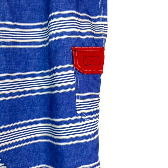 Sperry Swim Trunk Size 36 Sailaway Striped Board Shorts Hook and Loop Unlined‎ - Picture 5 of 8